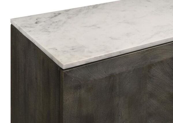 Dennis - 3 Door Marble Top Sideboard Buffet - Tobacco Gray - Image 7