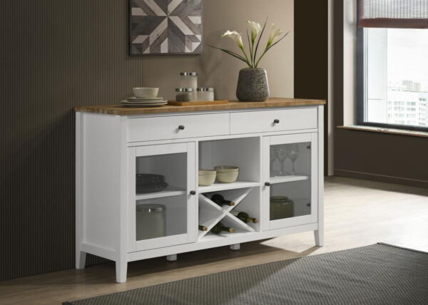 Hollis - 2 Door Dining Sideboard Buffet Storage Cabinet - White - Image 8