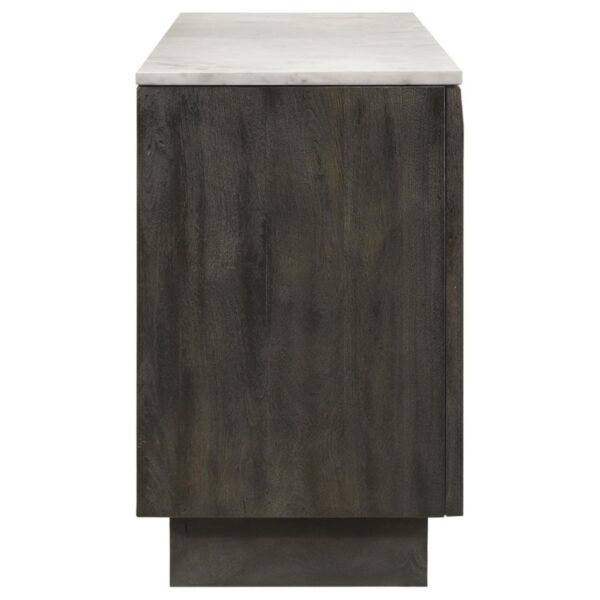 Dennis - 3 Door Marble Top Sideboard Buffet - Tobacco Gray - Image 6