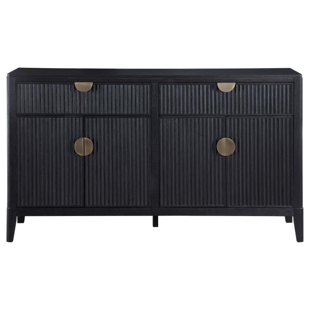Brookmead - 4 Door Sideboard Buffet Storage Cabinet - Black - Image 8