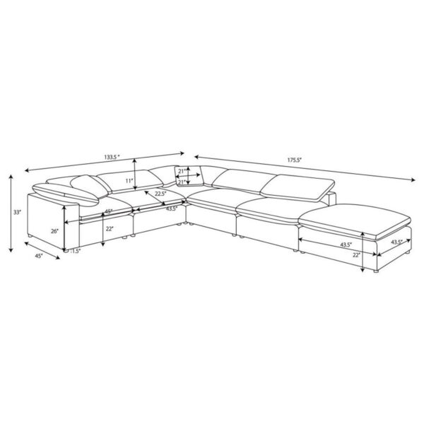 Raleigh - Boucle Upholstered Modular Sectional - Image 41
