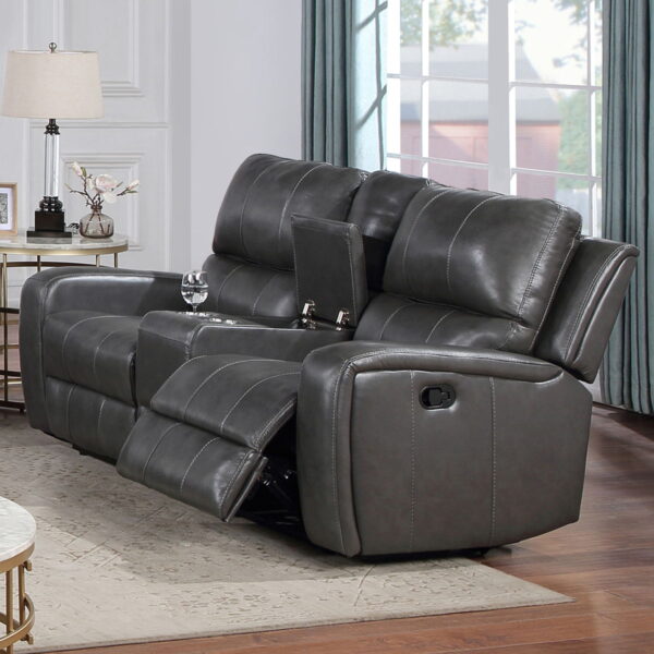 Linton - Leather Console Loveseat With Dual Recliners - Image 16
