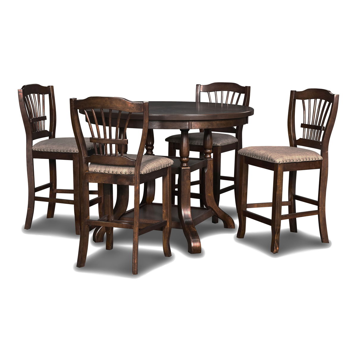 Bixby - Counter Table & 4 Chairs - Light Brown