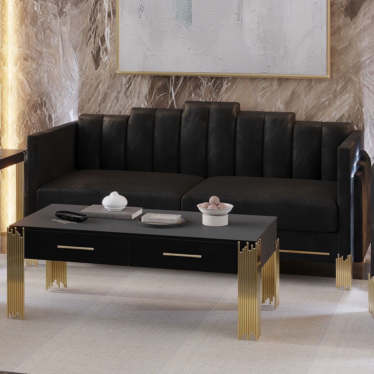 Empire - Lighted Sofa - Black - Image 5