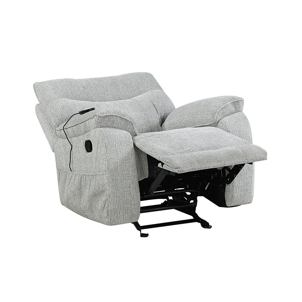 Chablis - Glider Recliner With Heat And Massage - Mist Gray - Image 5