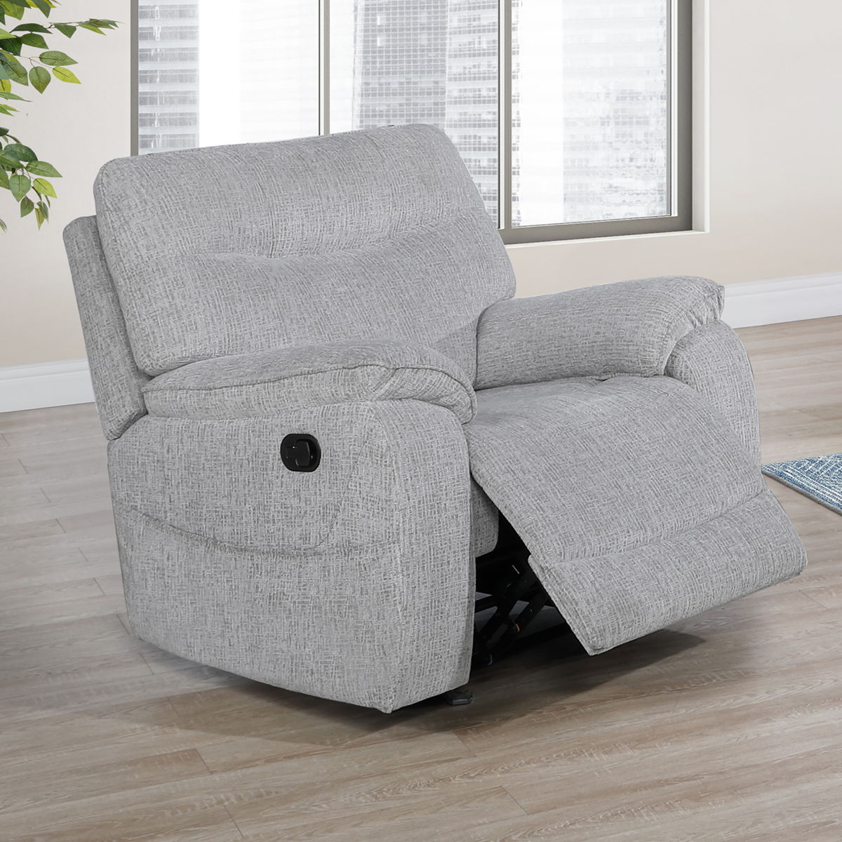Chablis - Glider Recliner With Heat And Massage - Mist Gray - Image 8