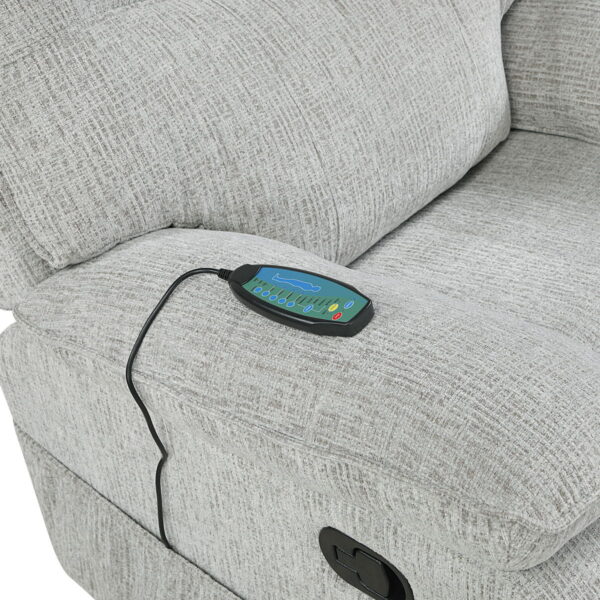 Chablis - Glider Recliner With Heat And Massage - Mist Gray - Image 6