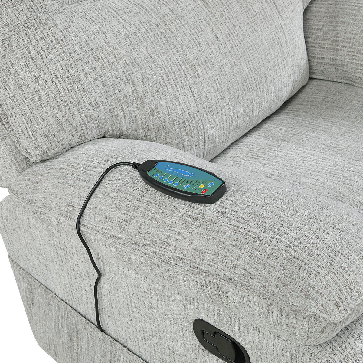 Chablis - Glider Recliner With Heat And Massage - Mist Gray - Image 6
