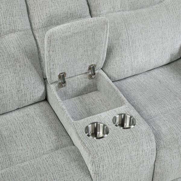 Chablis - Reclining Console Loveseat - Mist Gray - Image 5