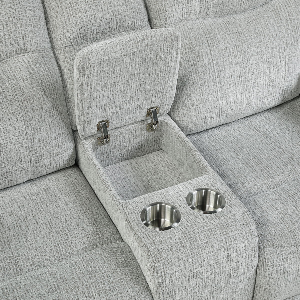 Chablis - Reclining Console Loveseat - Mist Gray - Image 5