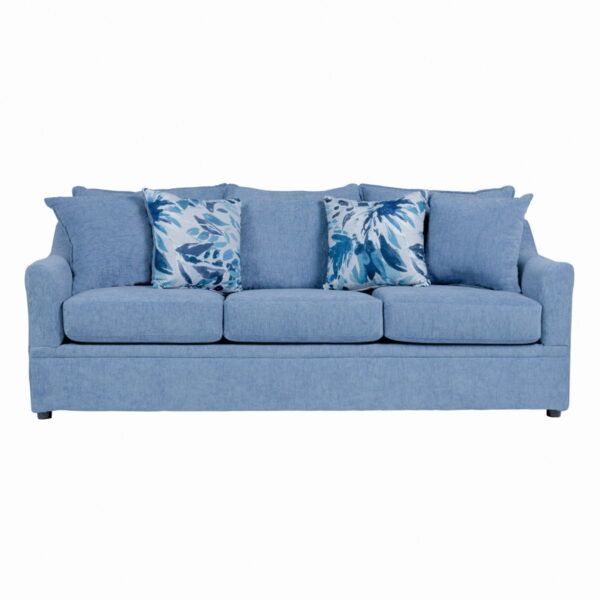 Sylvie - Sofa With 4 Accent Pillows - Slate Blue - Image 6