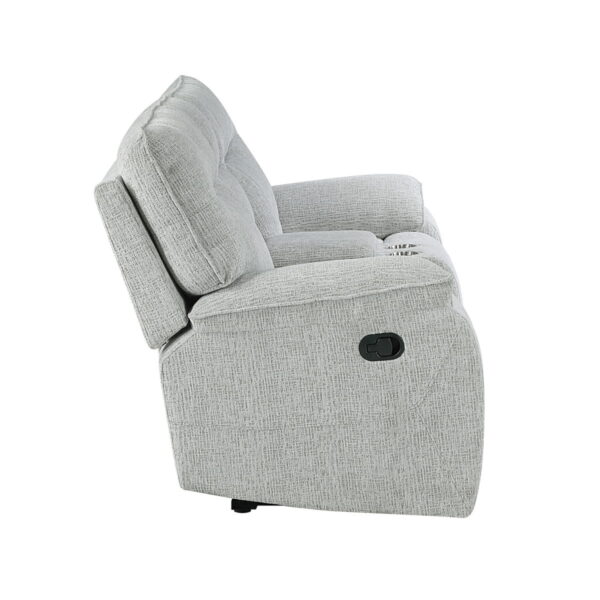Chablis - Reclining Console Loveseat - Mist Gray - Image 3