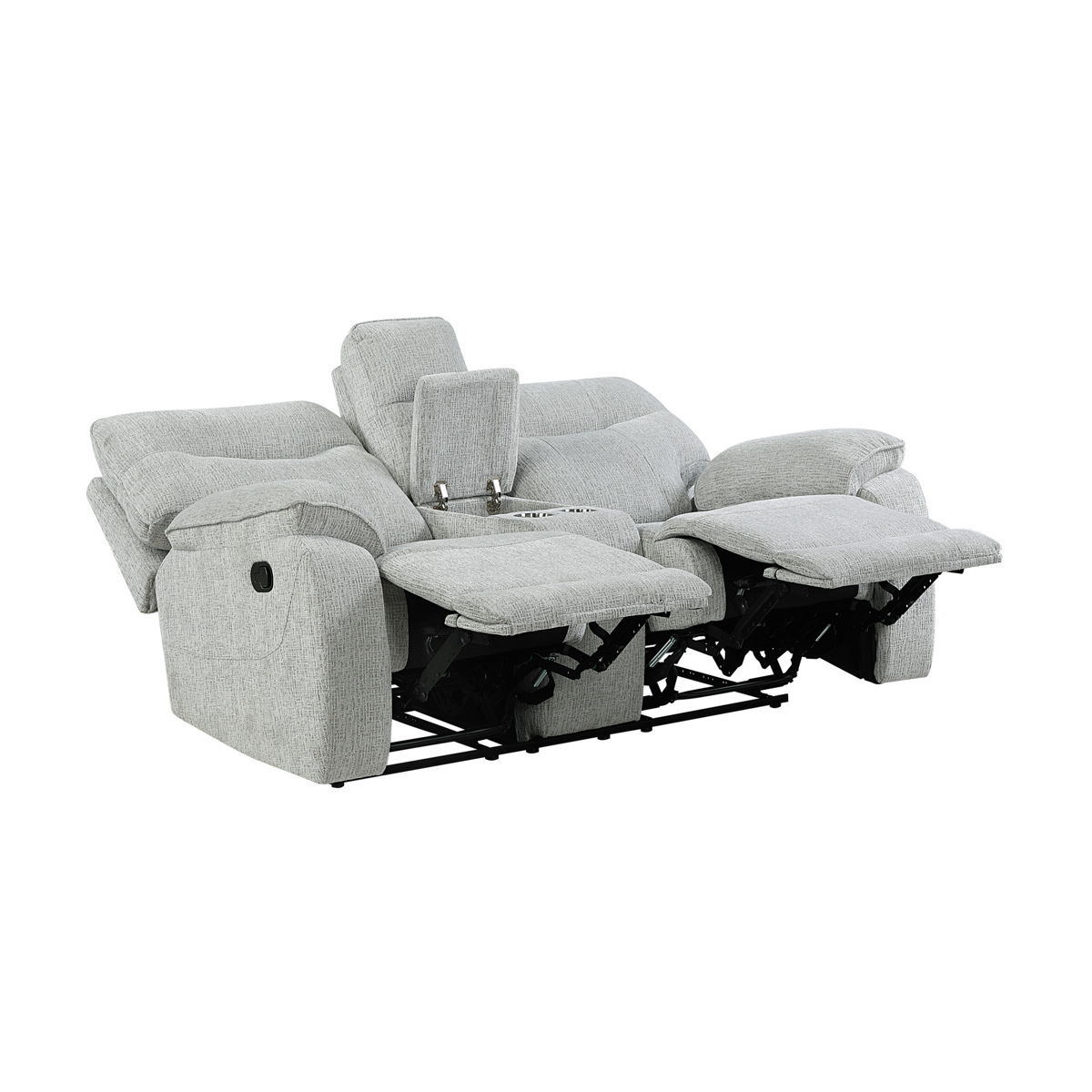 Chablis - Reclining Console Loveseat - Mist Gray - Image 8