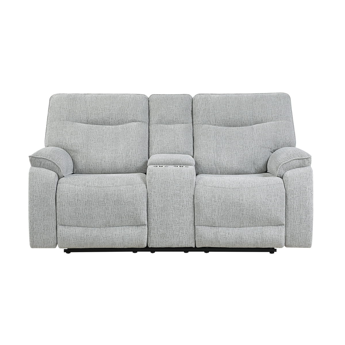 Chablis - Reclining Console Loveseat - Mist Gray - Image 9