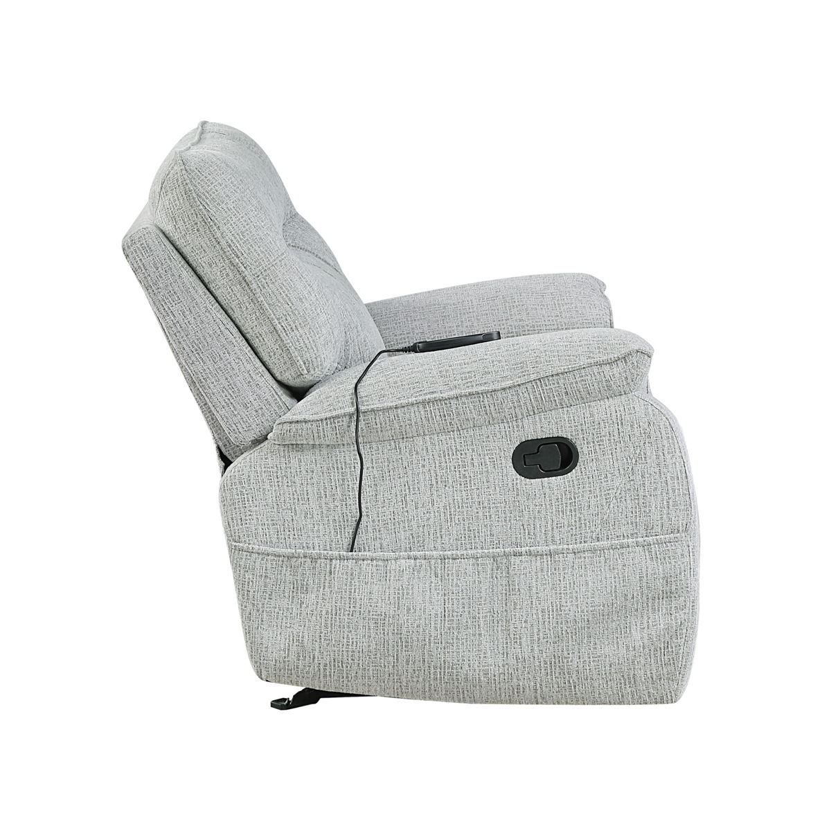 Chablis - Glider Recliner With Heat And Massage - Mist Gray - Image 3