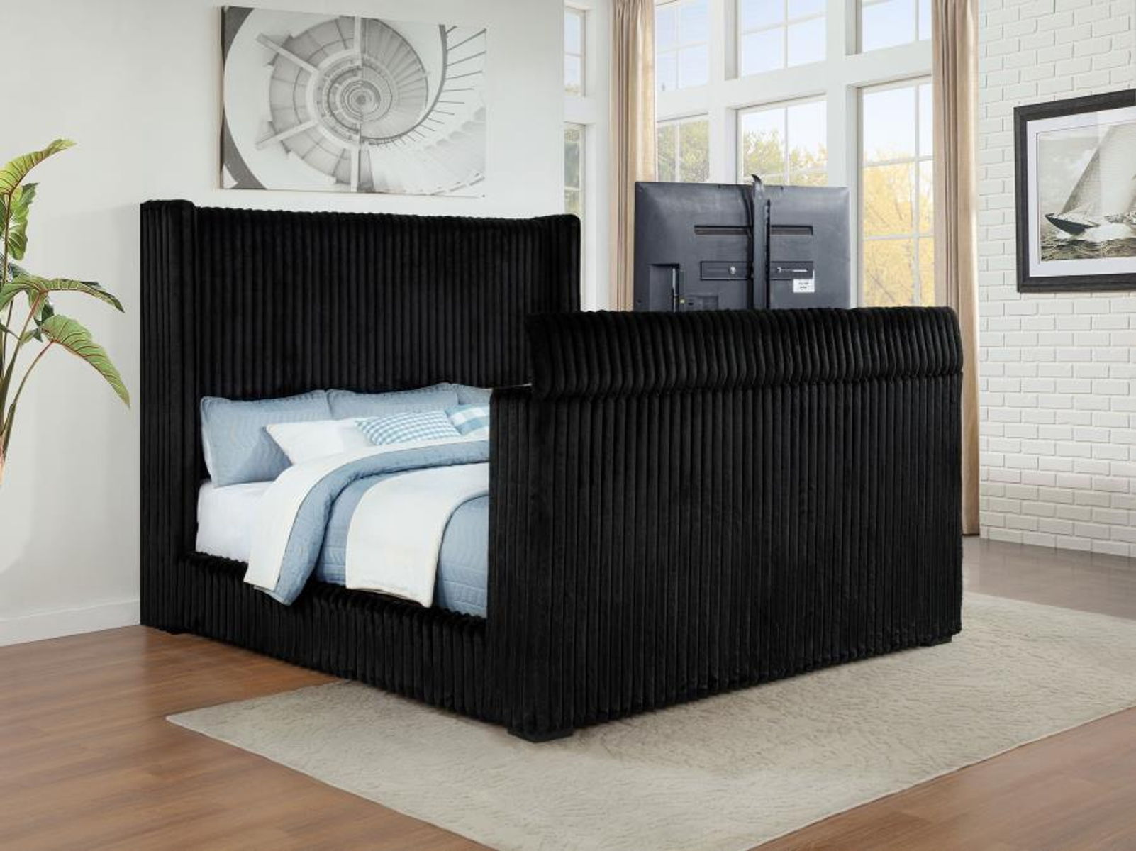 Centergrove - Upholstered Wingback TV Bed - Image 21