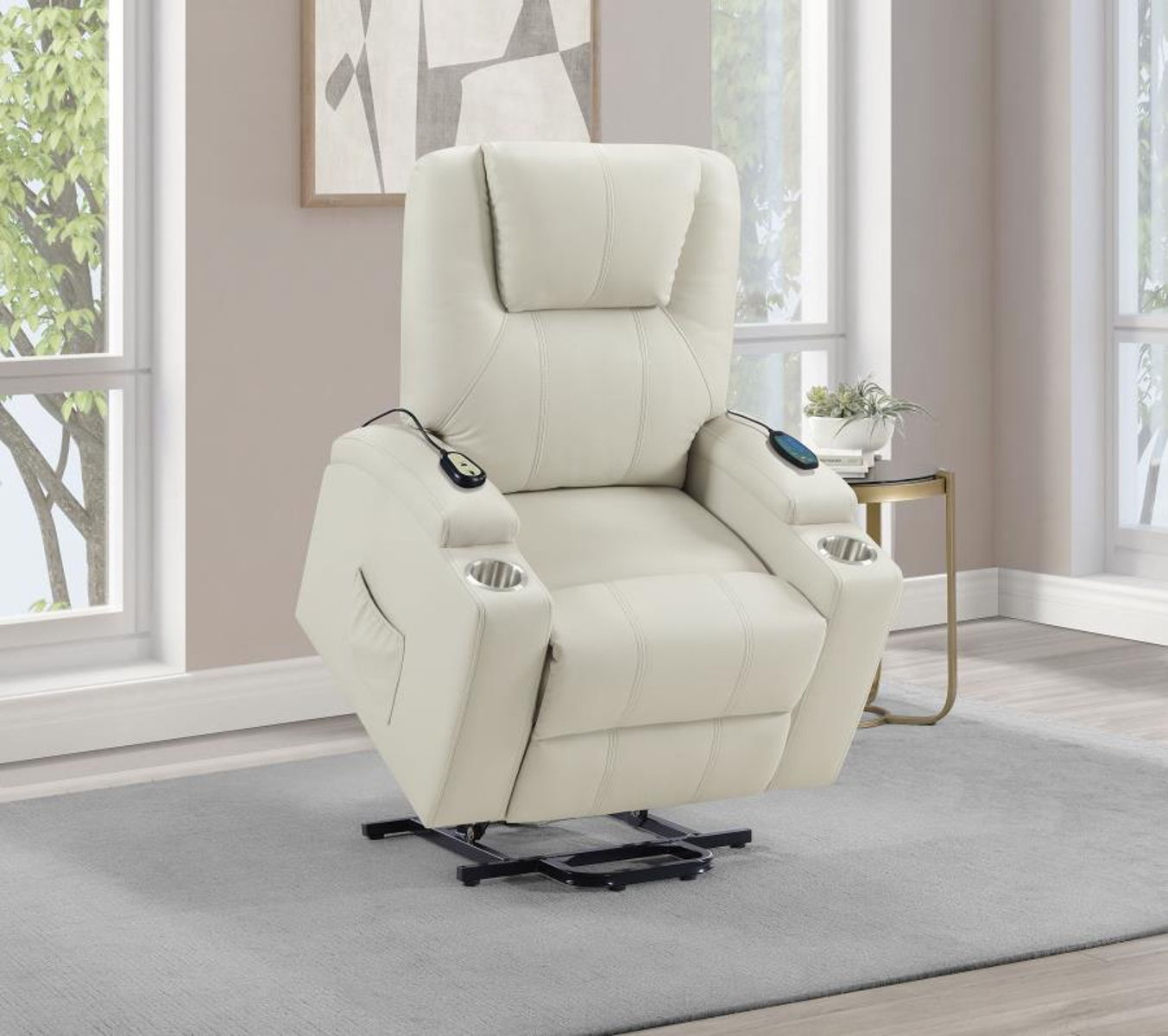 Armstrong - Upholstered Power Lift Massage Recliner - Image 71