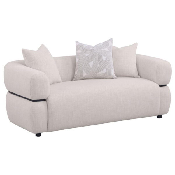 Jeanette - 73" Fabric Upholstered Round Arm Loveseat - Beige