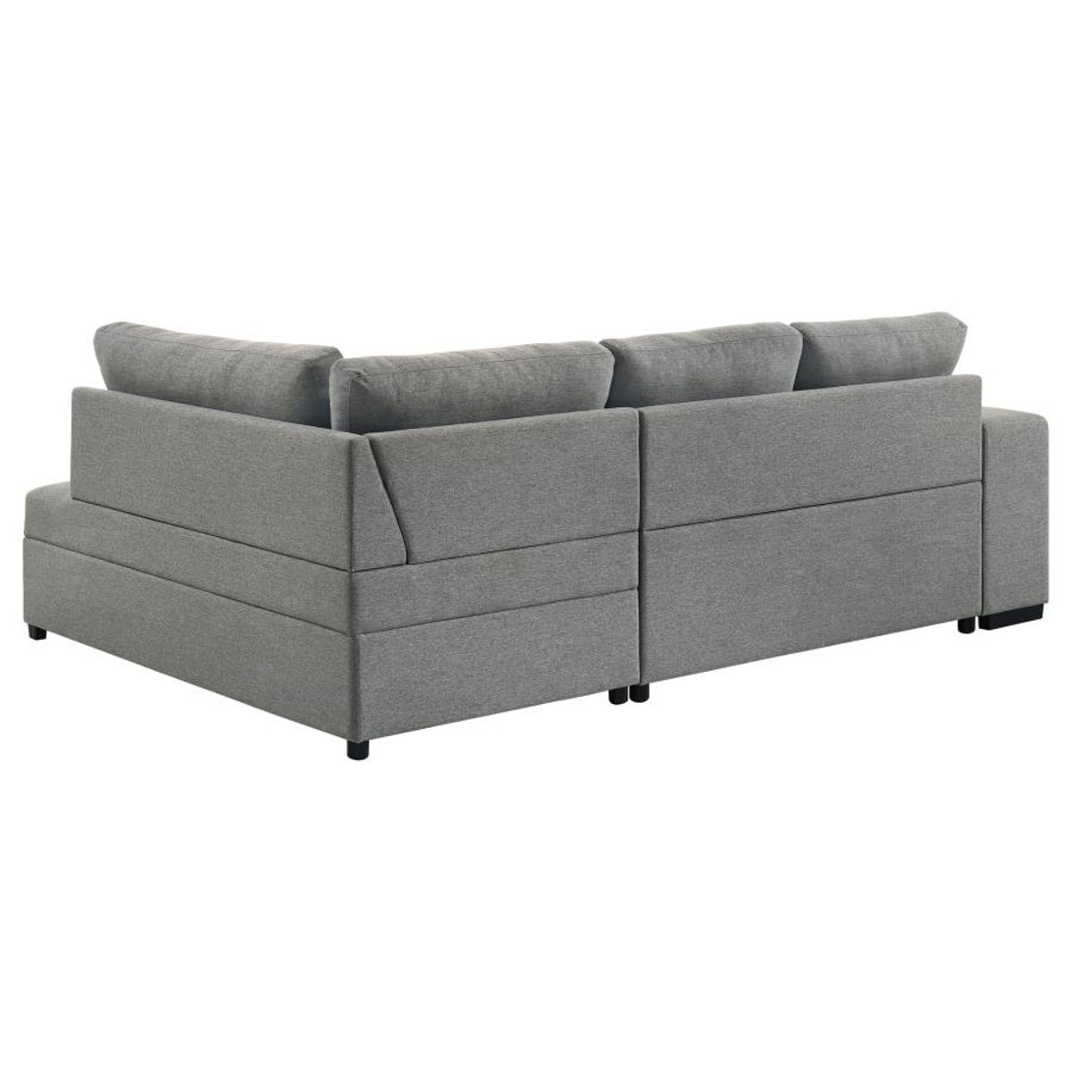 Roanne - Fabric Upholstered Sleeper Sectional Sofa - Gray - Image 9