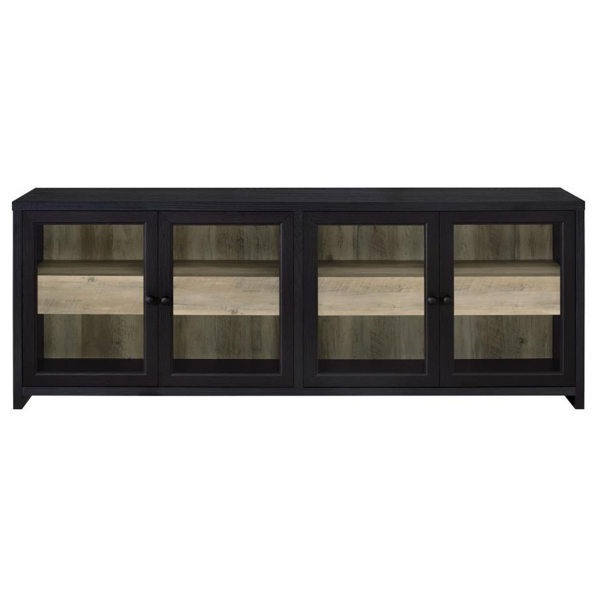 Denison - 79" 4-Door TV Stand Media Console - Black - Image 4