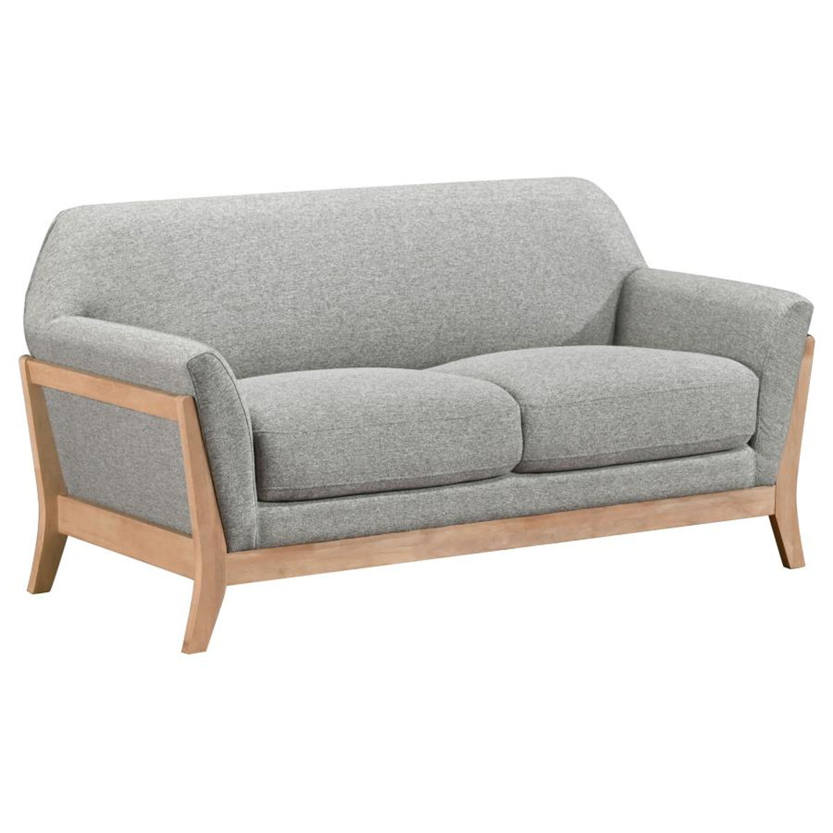 Vaughn - Fabric Upholstered Flared Arm Loveseat - Gray
