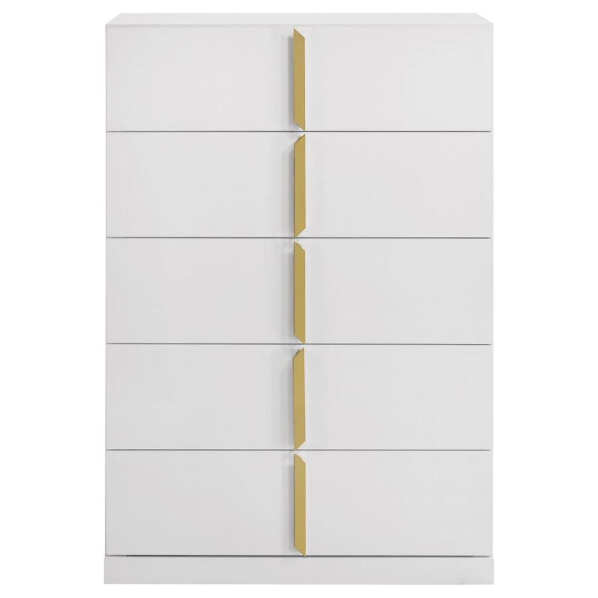Ines - 5-Drawer Bedroom Chest Of Drawers - White High Gloss - Image 5