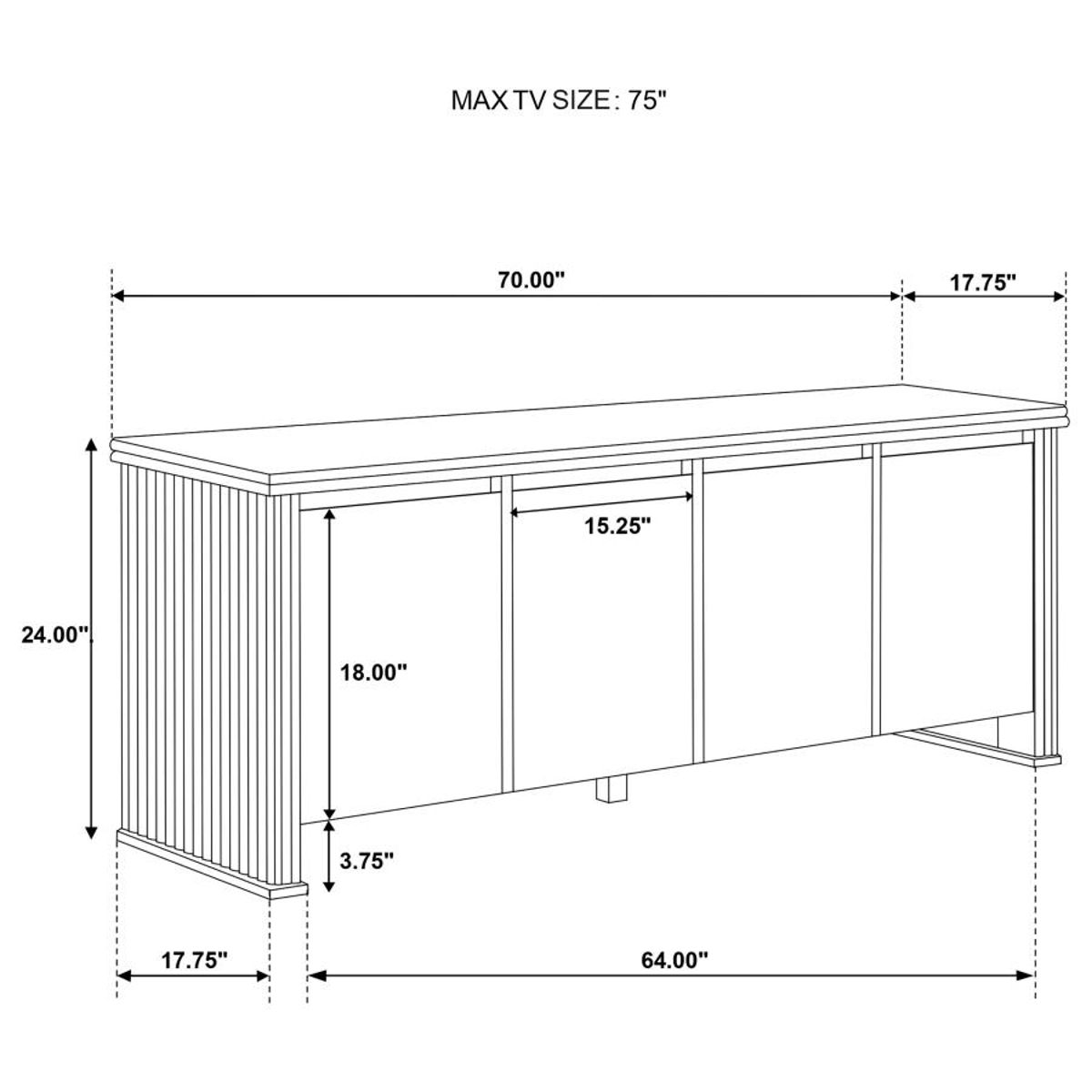 Adina - 70" TV Stand Media Console - Distressed Light Brown - Image 9