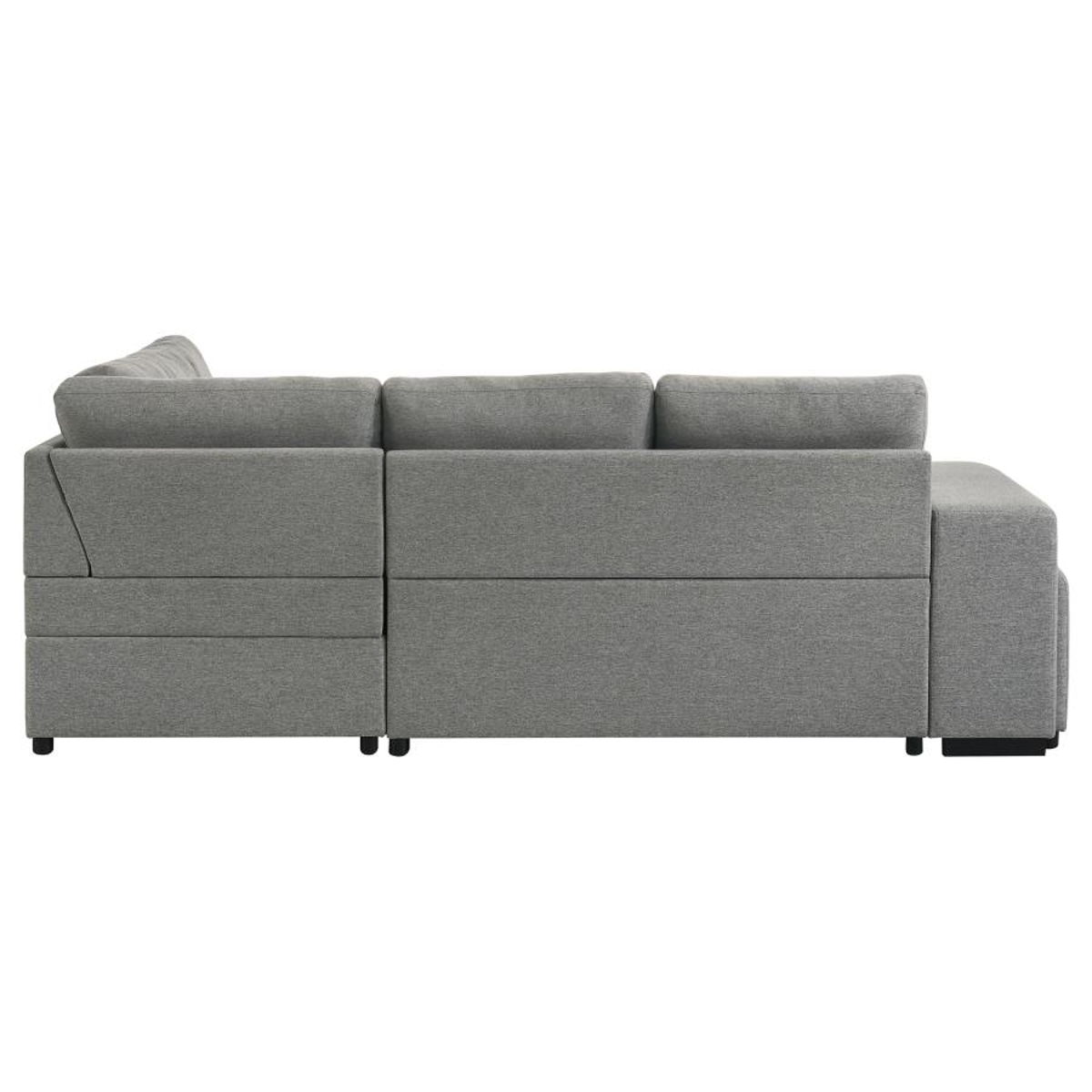 Roanne - Fabric Upholstered Sleeper Sectional Sofa - Gray - Image 13