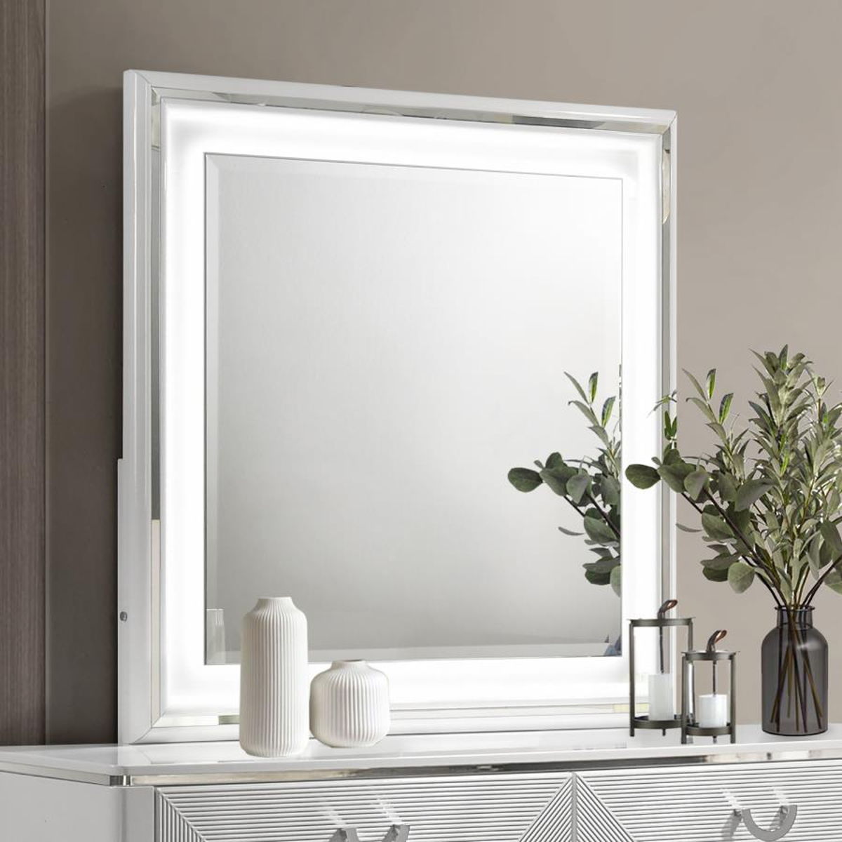 Cassia - Dresser Mirror - White High Gloss - Image 2