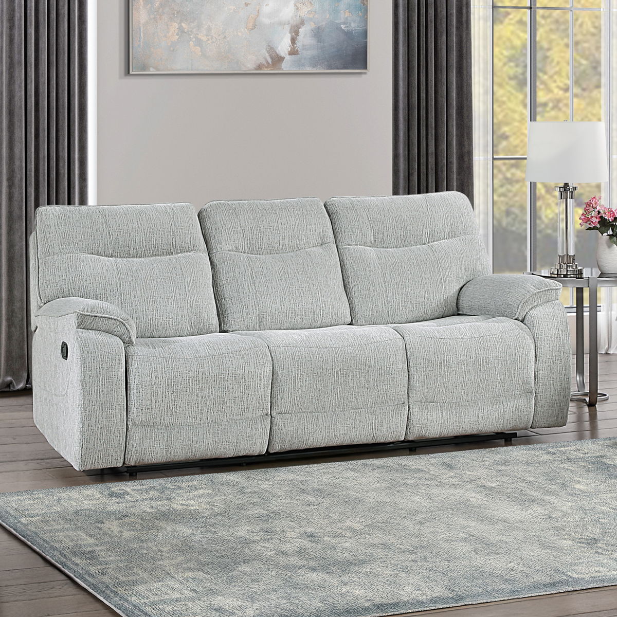 Chablis - Reclining Sofa - Mist Gray - Image 8
