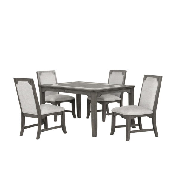 Lisbon - Rectangle Dining Table With 4 Chairs - Gray
