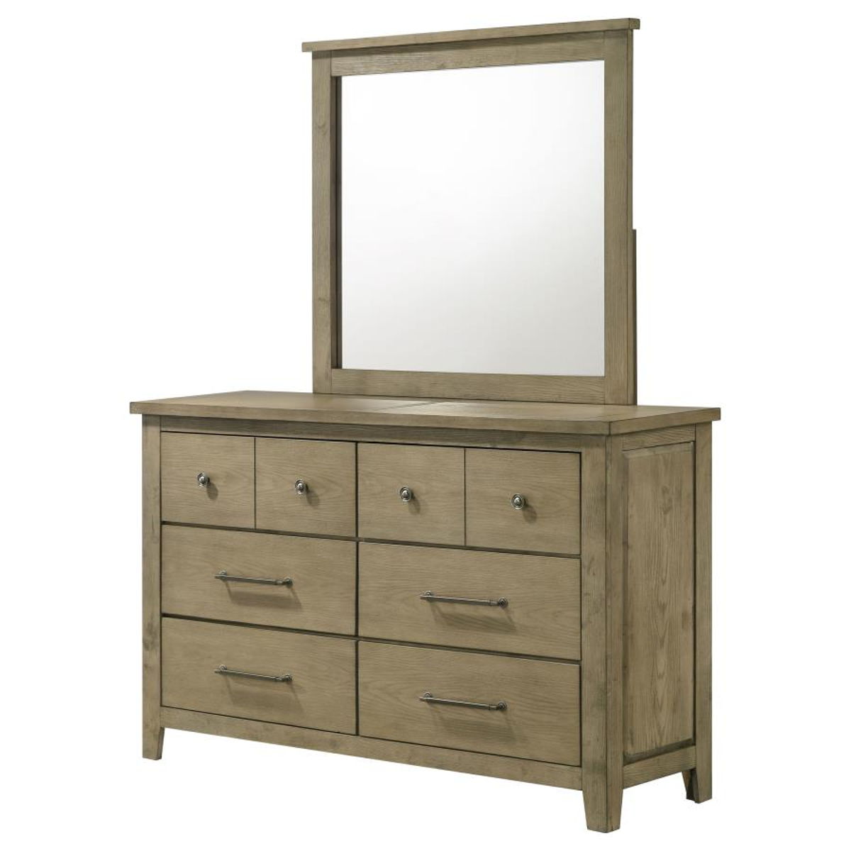 Hazlewood - 6-Drawer Bedroom Dresser With Mirror - Vineyard Oak - Image 10