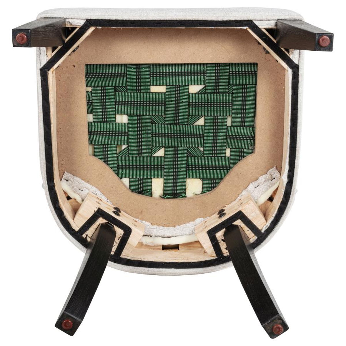 Leandro - 7 Piece Round Dining Table Set - Cream / Burnished Black - Image 14