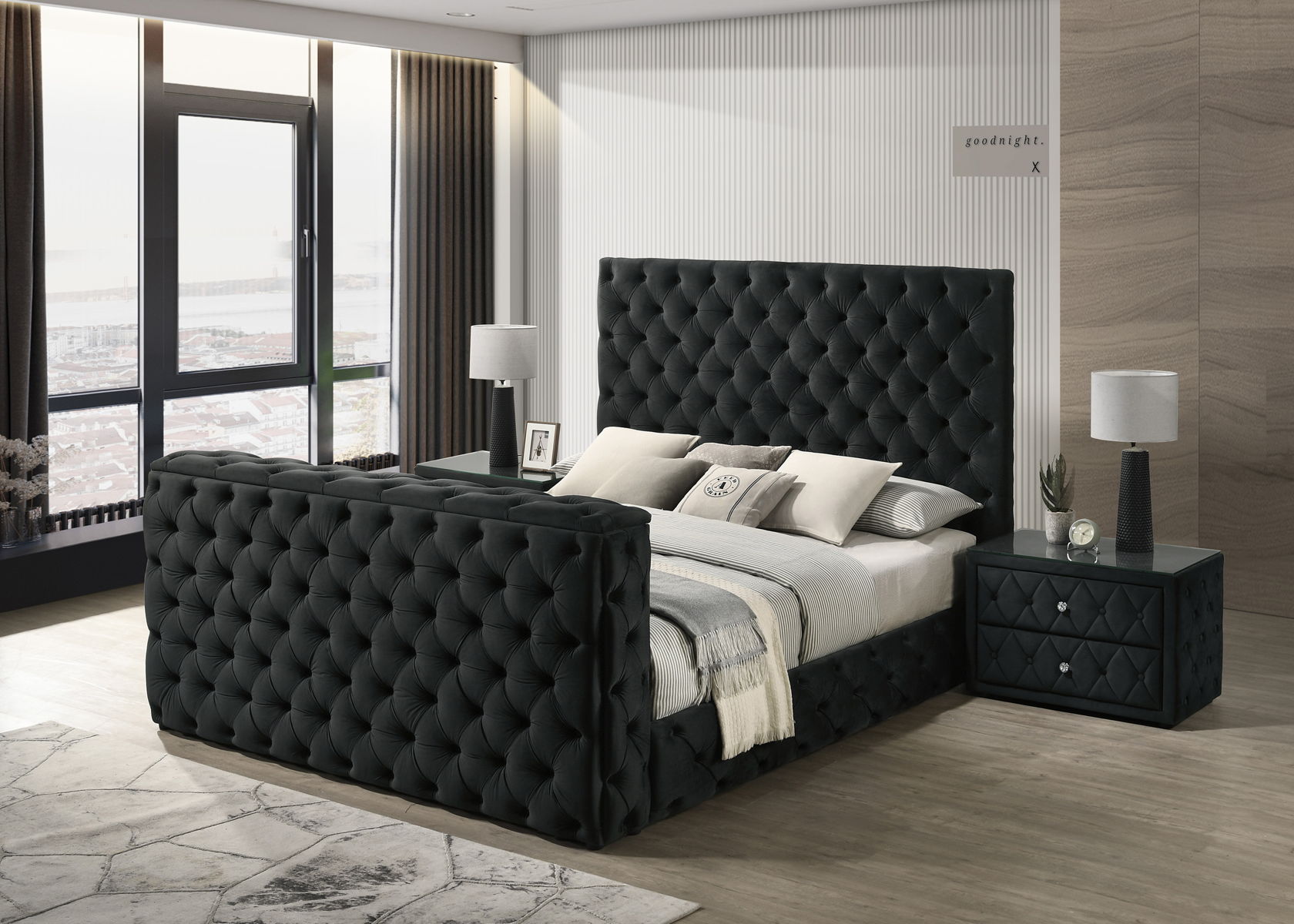 Josephine - King Bed With TV Lift - Black - Image 2
