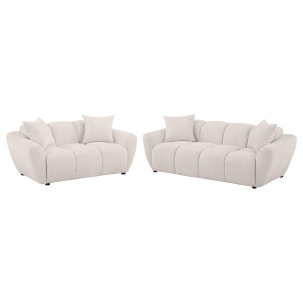 Destino - Chenille Splayed Arm Sofa Set