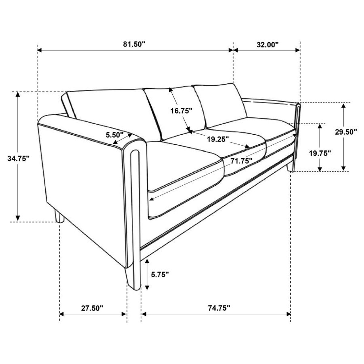 Islington - Upholstered Panel Arm Sofa Set - Image 25