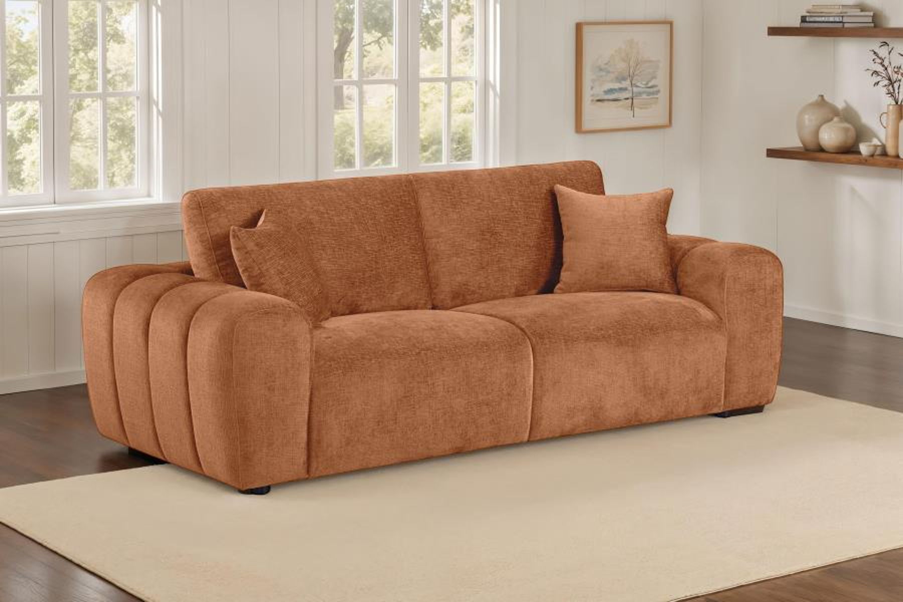 Burnett - Chenille Upholstered Wide Arm Sofa - Image 8