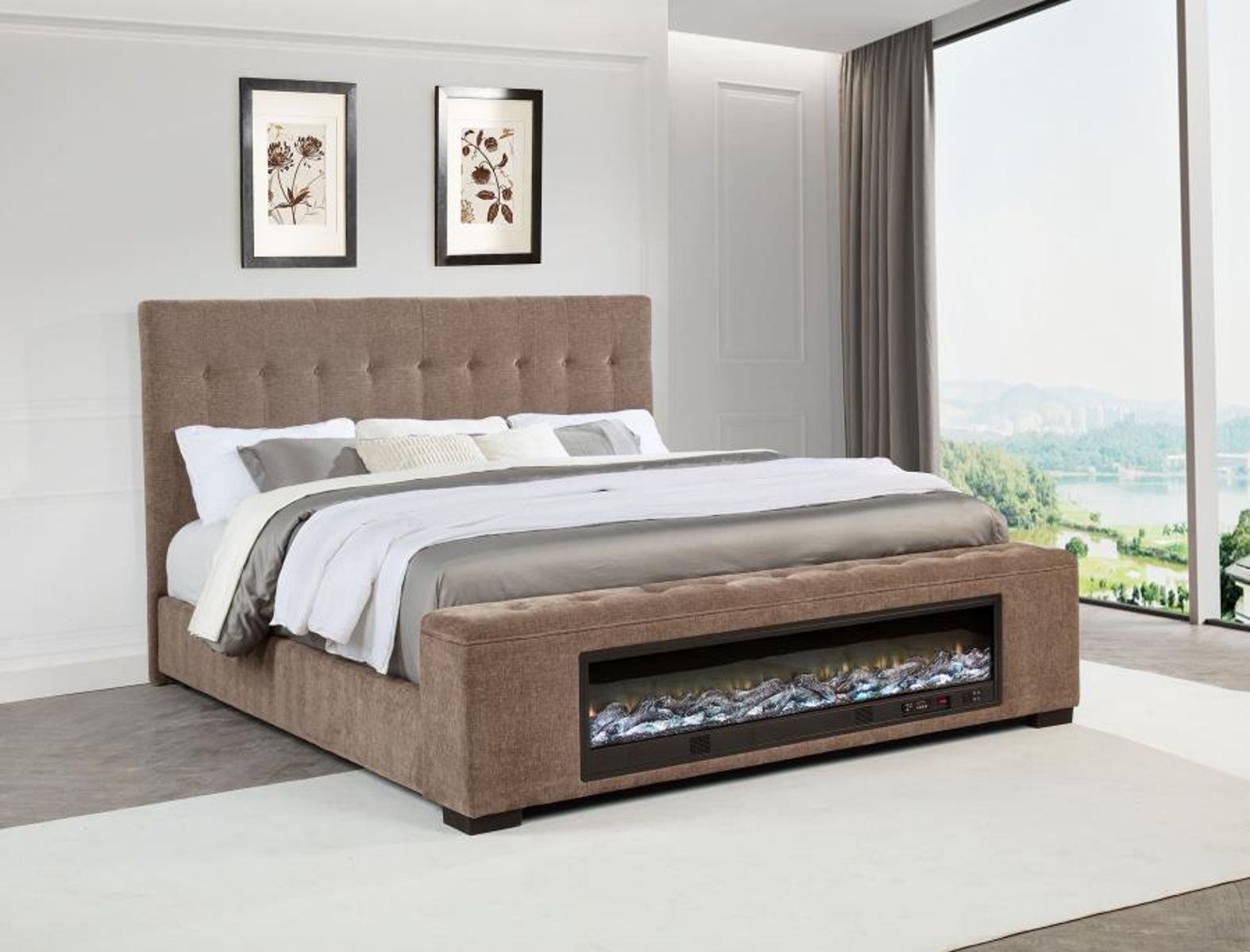 Senna - Upholstered Audio Flame Visualizer Bed - Image 26
