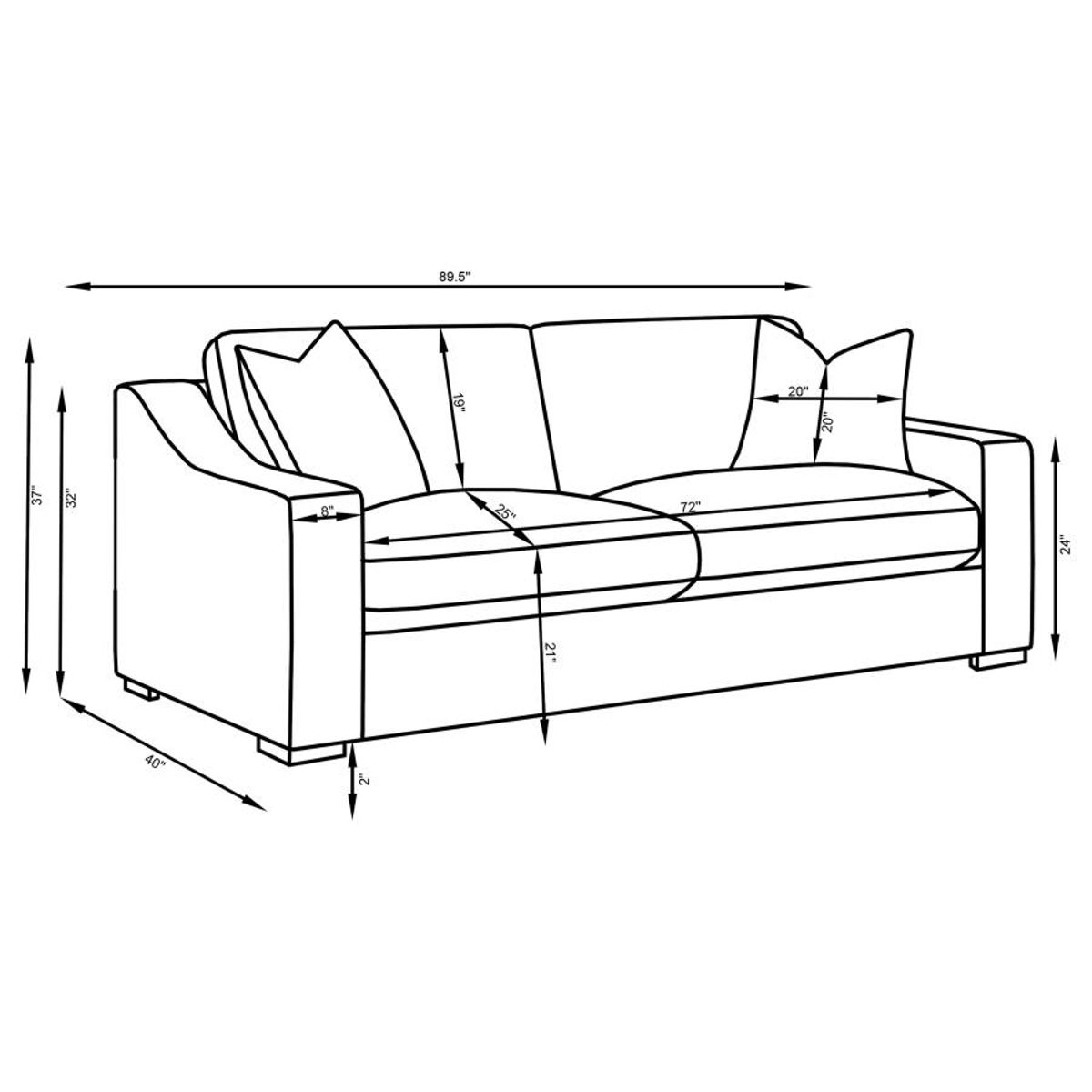Ashlyn - Upholstered Track Arm Sofa Set - Image 15