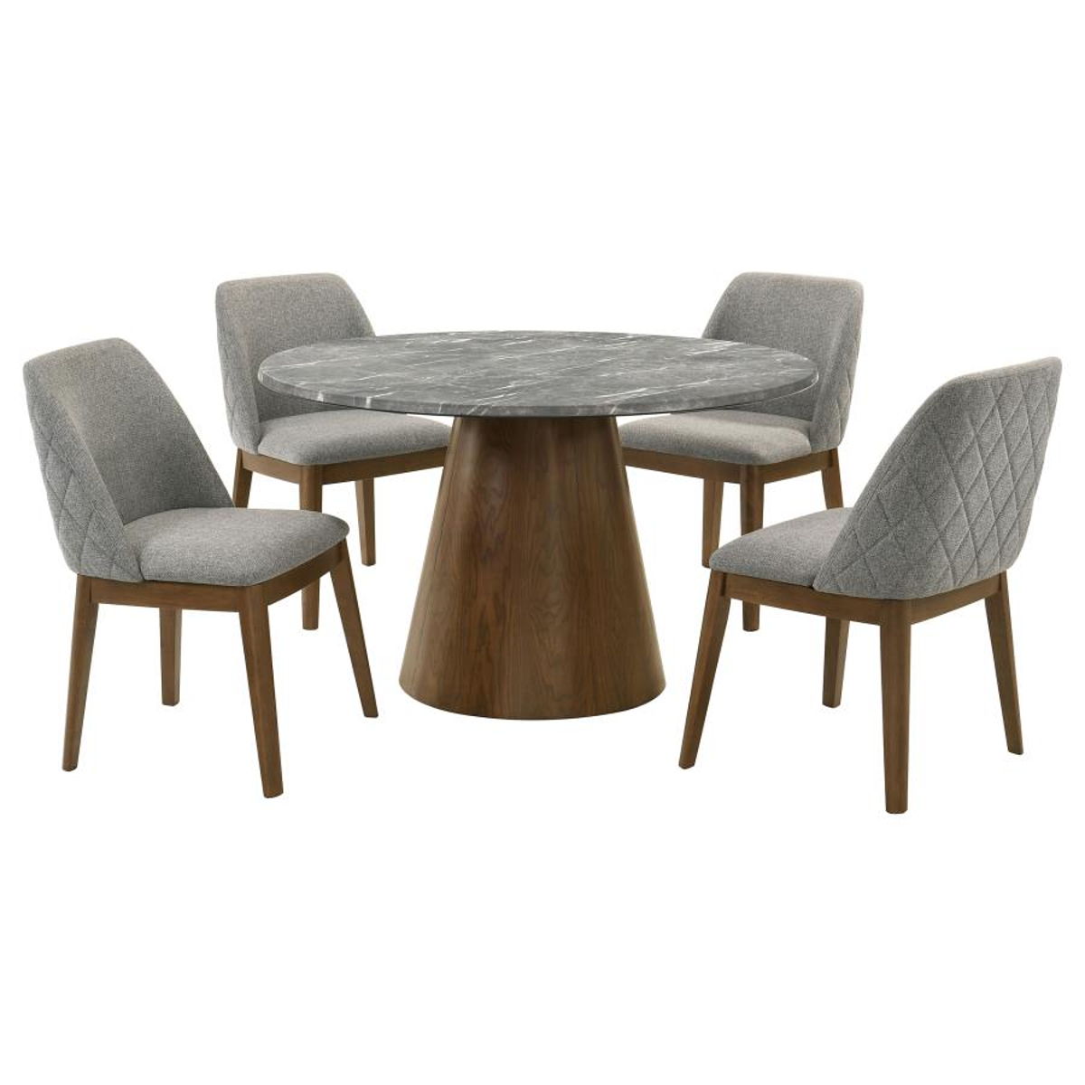Franklin - 5 Piece Round Dining Table Set - Gray And Dark Oak - Image 14