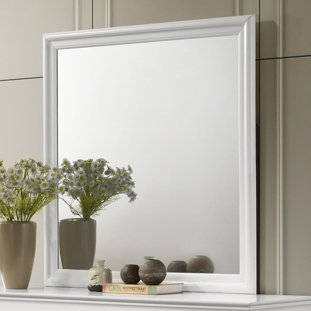Louis Philippe - 38.25" Dresser Mirror - White - Image 5