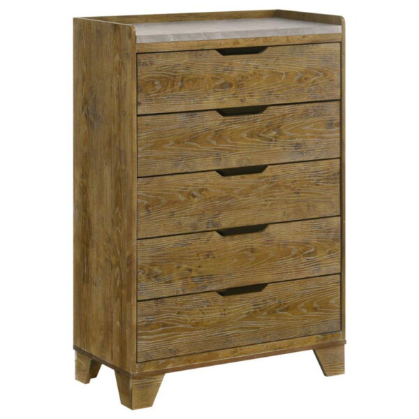Henderson - 5-Drawer Bedroom Chest Of Drawers - Medium Oak