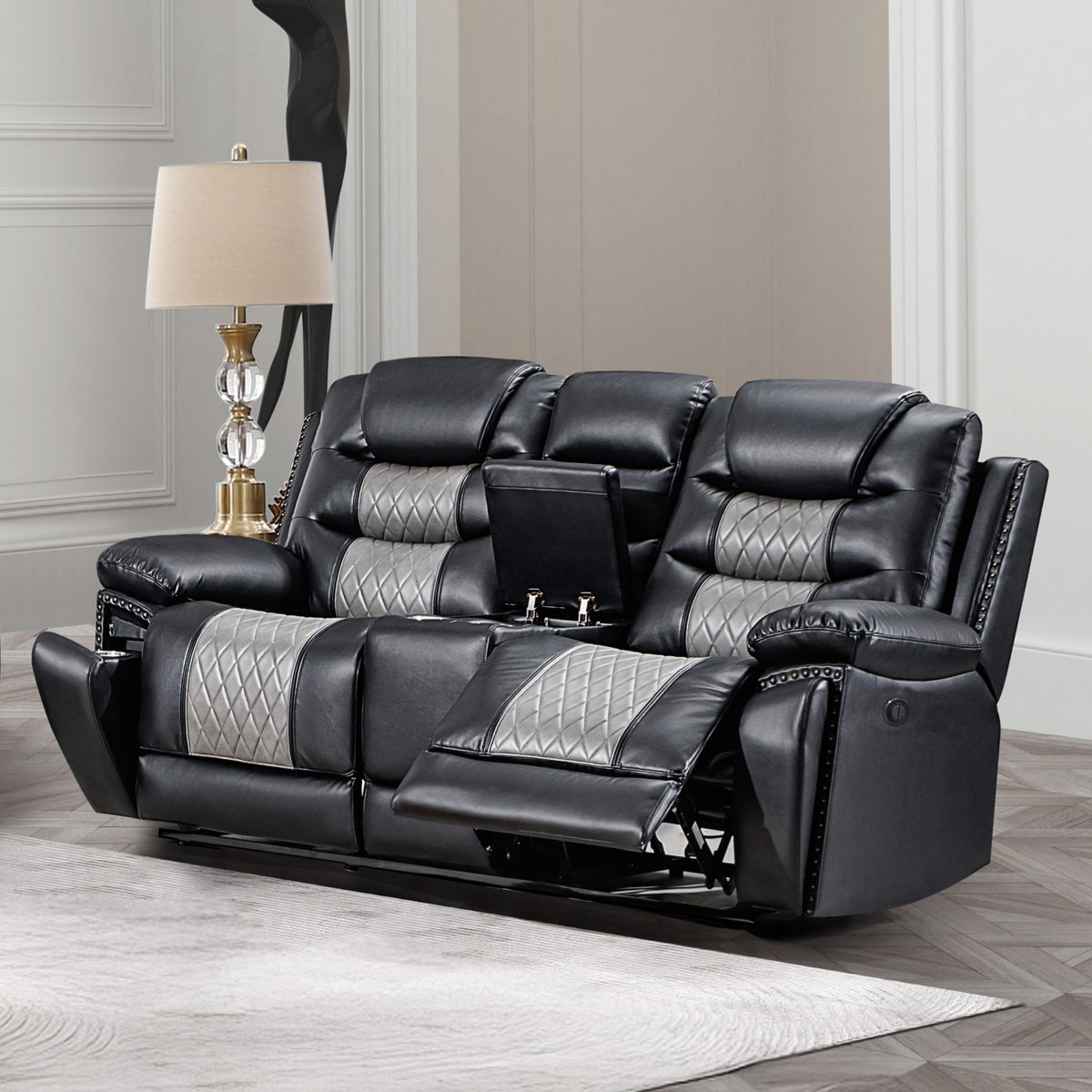 Nikko - Console Loveseat With Dual Recliners - Image 16