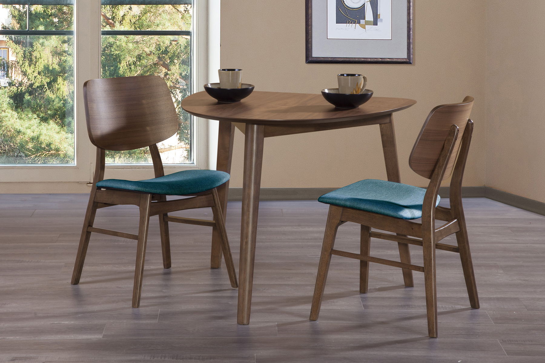 Oscar - Corner Table With 2 Cushion Chairs