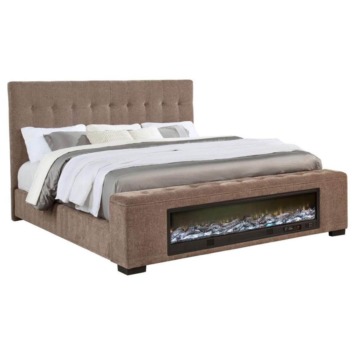 Senna - Upholstered Audio Flame Visualizer Bed - Image 24