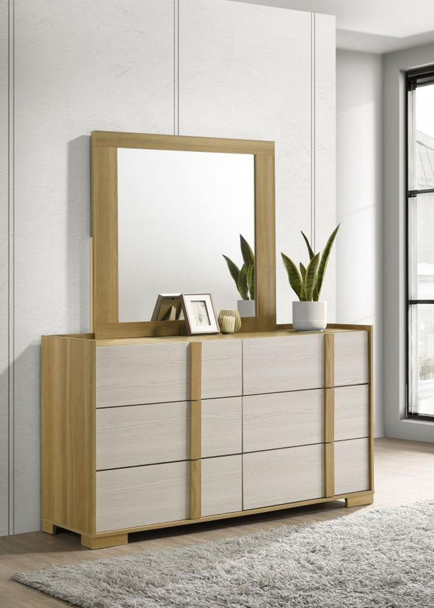 Hyland - 6-Drawer Dresser With Mirror - Natural - Image 3