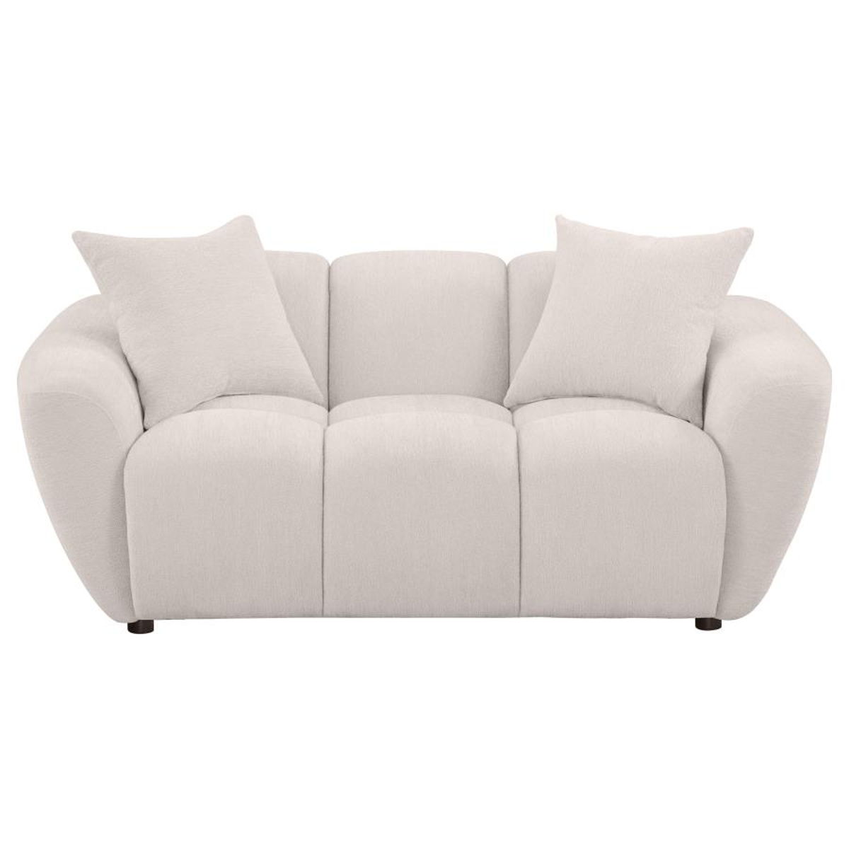 Destino - Chenille Upholstered Splayed Arm Loveseat - Greige - Image 6