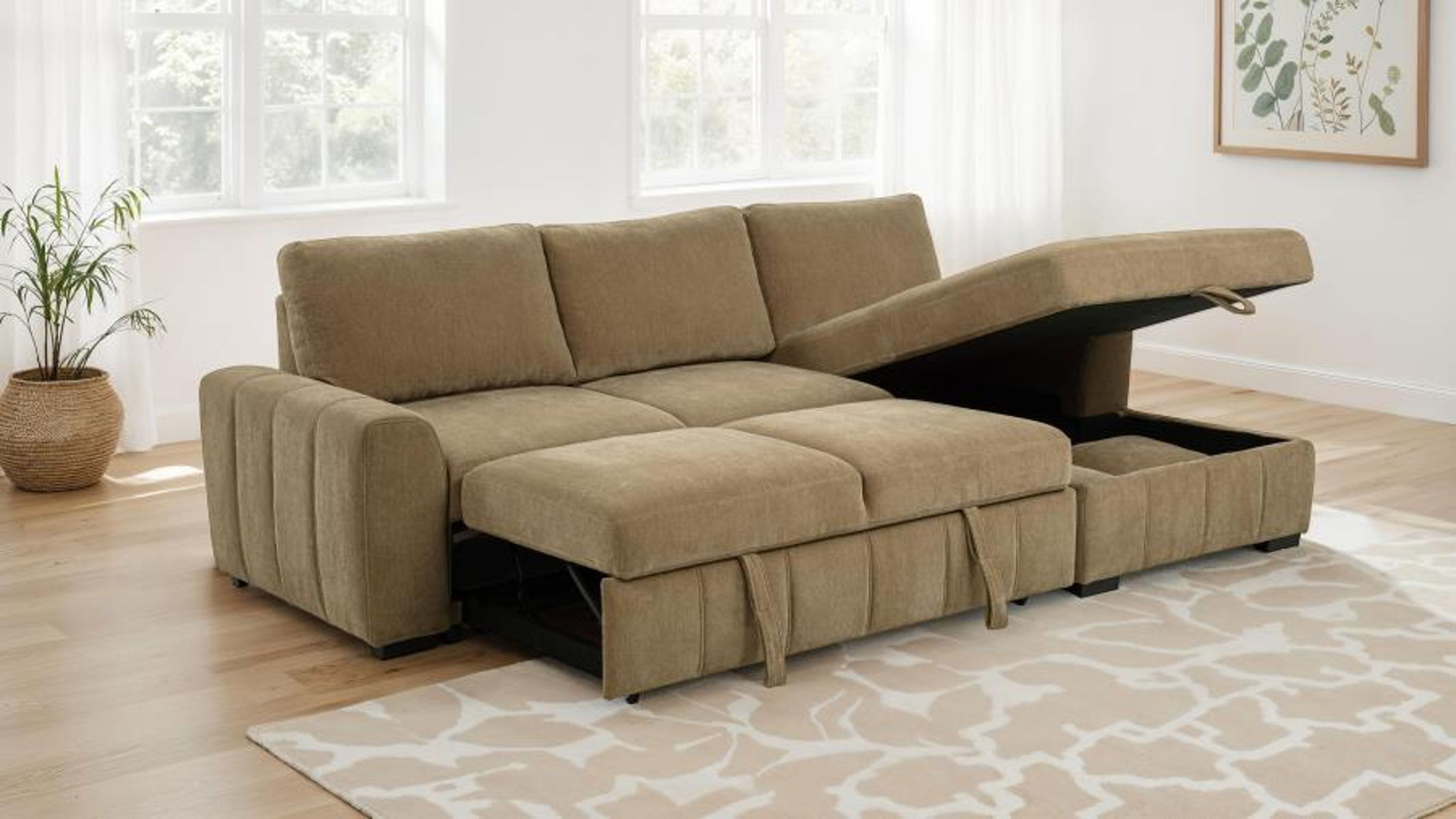 Pastrana - Upholstered Sleeper Sectional Sofa - Image 4