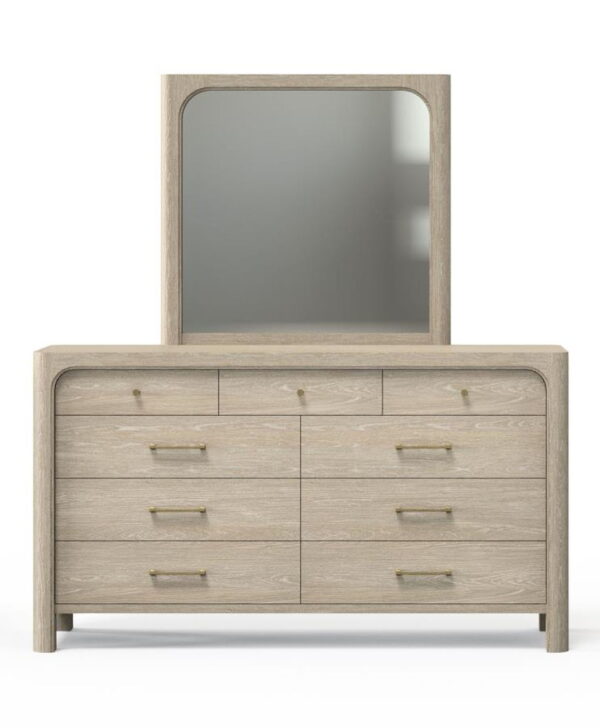 Solano - 9-Drawer Bedroom Dresser With Mirror - Weathered Mango