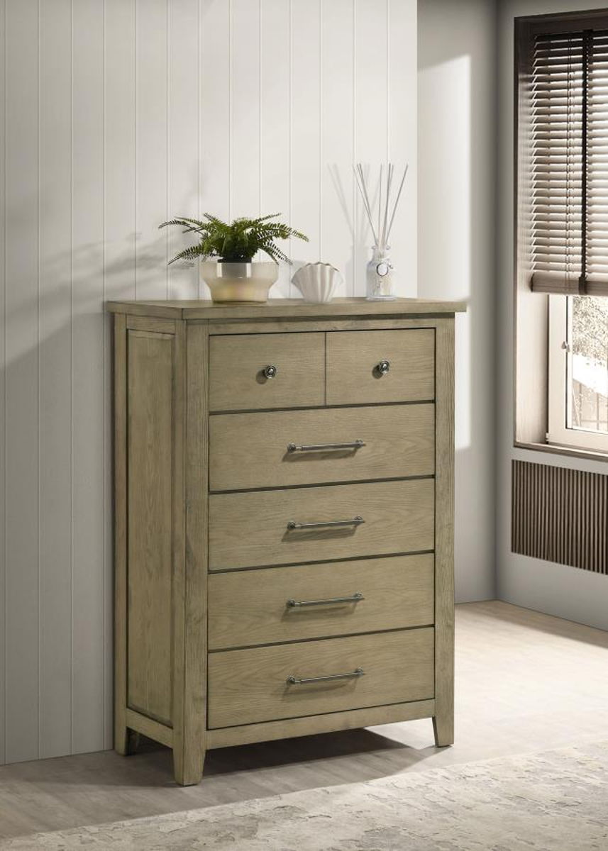 Hazlewood - 5-Drawer Bedroom Chest Of Drawers - Vineyard Oak - Image 11